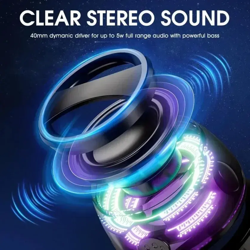 XIKCU Portable Bluetooth Speaker G200 RGB Lighting Magnetic Speaker BT5.3 Mini Sound Box 7 Hours Playback Phone Holder