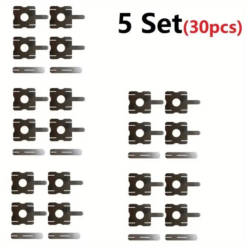 5 Sets (30 Pieces), 18650 Lithium Battery Nickel Sheet Spot Welding Nickel Plate Battery Nickel Plated Sheet U-Shaped Strip Sheet for Battery Pack Spot Welding