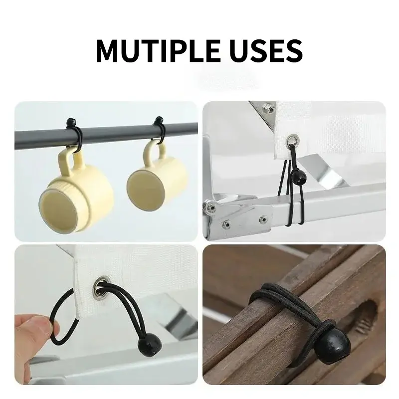 10pcs Ball Bungee Cords Camping Tent Tie downs for Outdoor Camping Cord Tie Awning Canopy Heavy Duty Bungee Cords