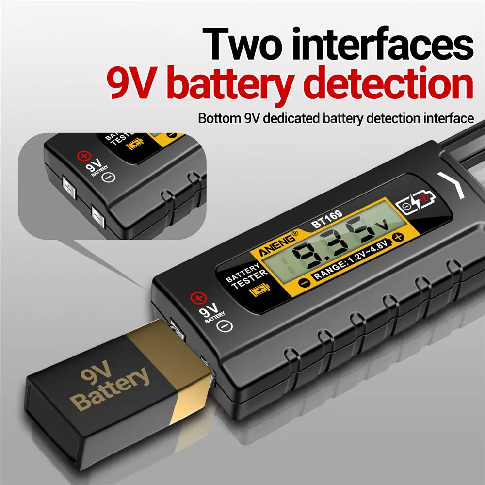 ANENG BT167 Battery Tester LCD Display C AA AAA D 9V 1.5V Universal Button Cell Detector Volt Test Checker Power Diagnostic Tool