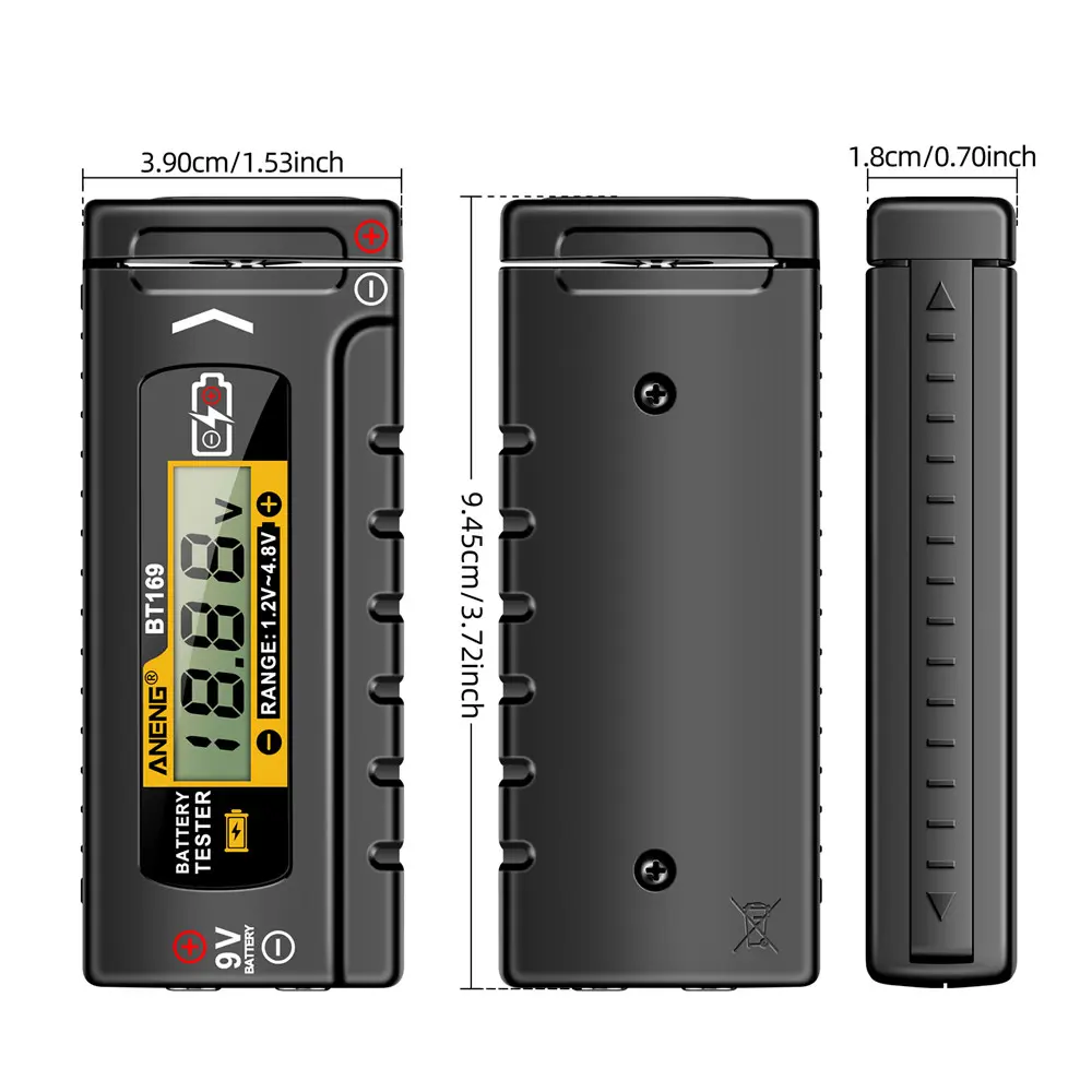 ANENG BT167 Battery Tester LCD Display C AA AAA D 9V 1.5V Universal Button Cell Detector Volt Test Checker Power Diagnostic Tool
