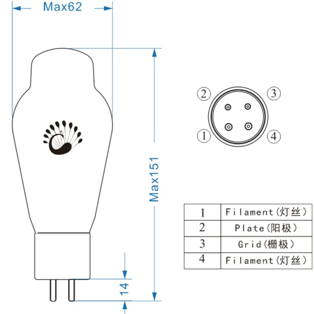 PSVANE WE300B Vacuum Tube Upgrade PX300B 4300B 300BT ART 300B 300B-Z 300B-L  Audio Valve Electronic Tube Amplifier Matched