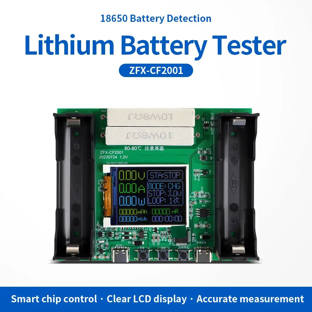 Type-C Battery Capacity Tester MAh MWh Lithium Battery LCD Display Digital Battery Power Detector Module 18650 Battery Tester
