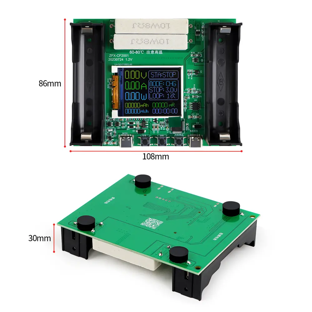 Type-C Battery Capacity Tester MAh MWh Lithium Battery LCD Display Digital Battery Power Detector Module 18650 Battery Tester