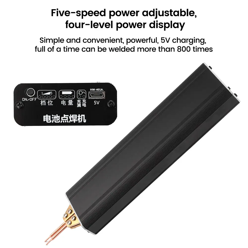 Black Spot Welder Kit 5-speed Adjustable Hands Tools For 18650 32650 Battery USB Charging DiY Welding Machine 0.15mm Weldable