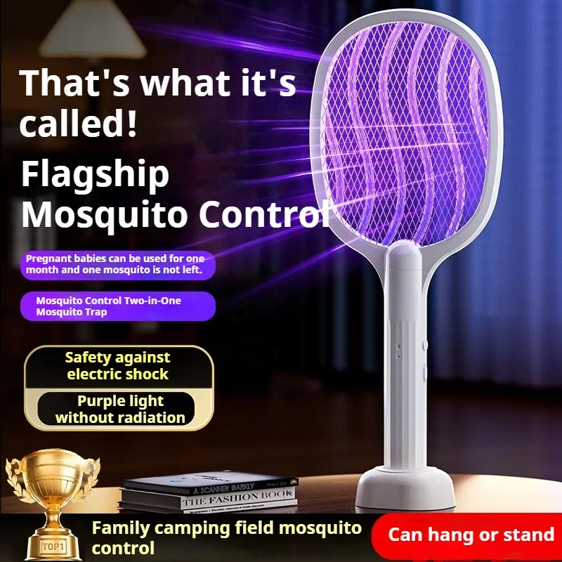 10000M Long-handled Electric Mosquito Killer Household Use Camping Silent Portable Mosquito Killer for Night Attracting Mosquit