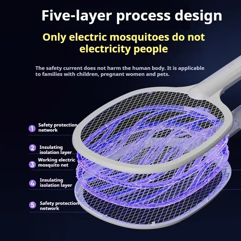 10000M Long-handled Electric Mosquito Killer Household Use Camping Silent Portable Mosquito Killer for Night Attracting Mosquit
