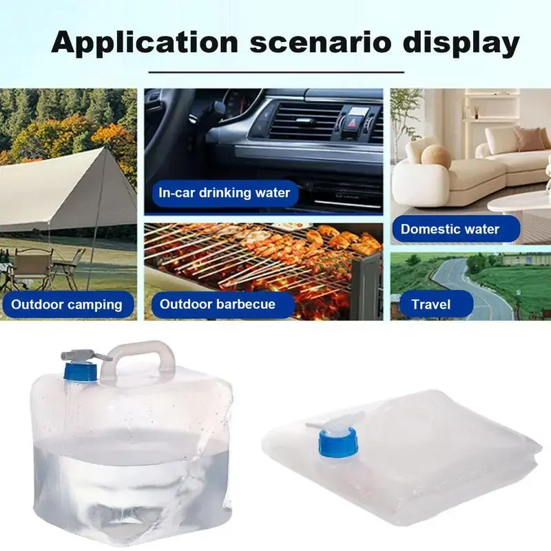 10L Foldable Water Bag - Portable Leakproof Collapsible Container for Camping, Hiking, BBQ, Car & Emergency Storage