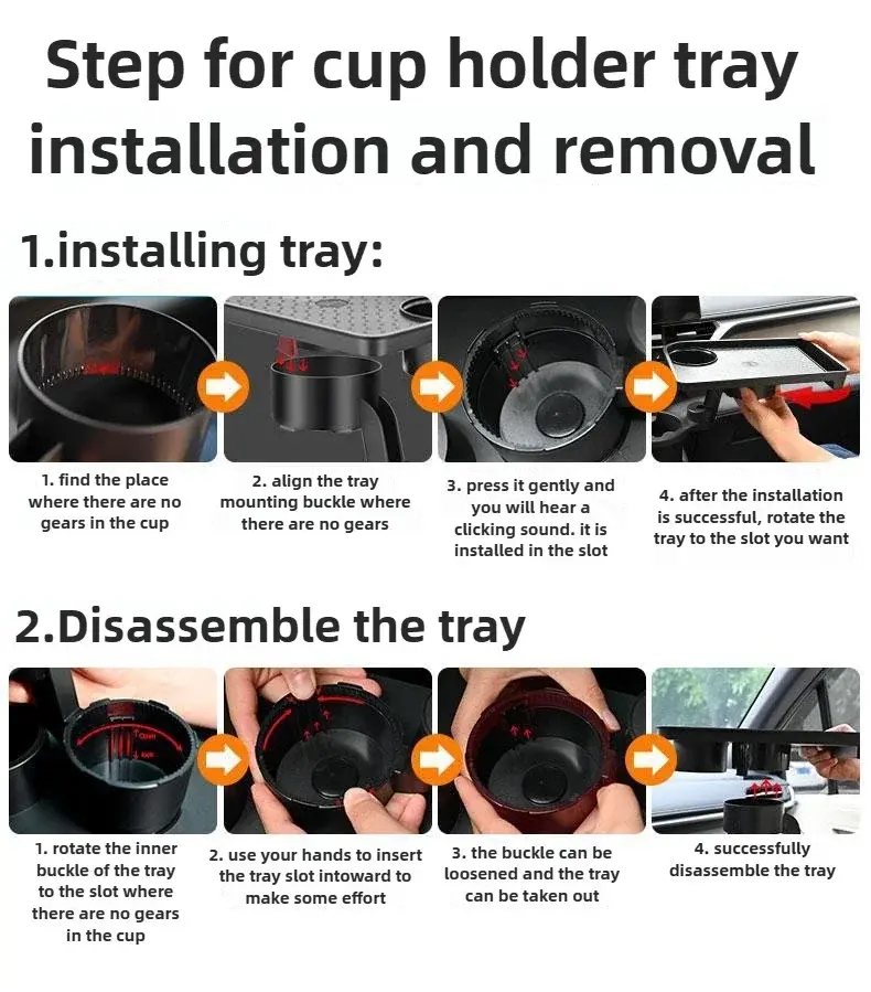 Multifunctional Car Cup Holder Extension Bracket Small Tray Auto Interior Organizer - Dining Tray Storage for Vehicle Interior