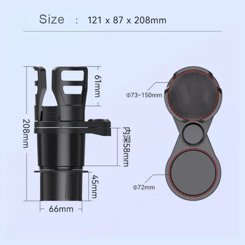 Car Multifunction Cup Holder 4 In 1 Adjustable Car Cup Holder Expander Adapter 360Degrees Rotating Car Cup Mount