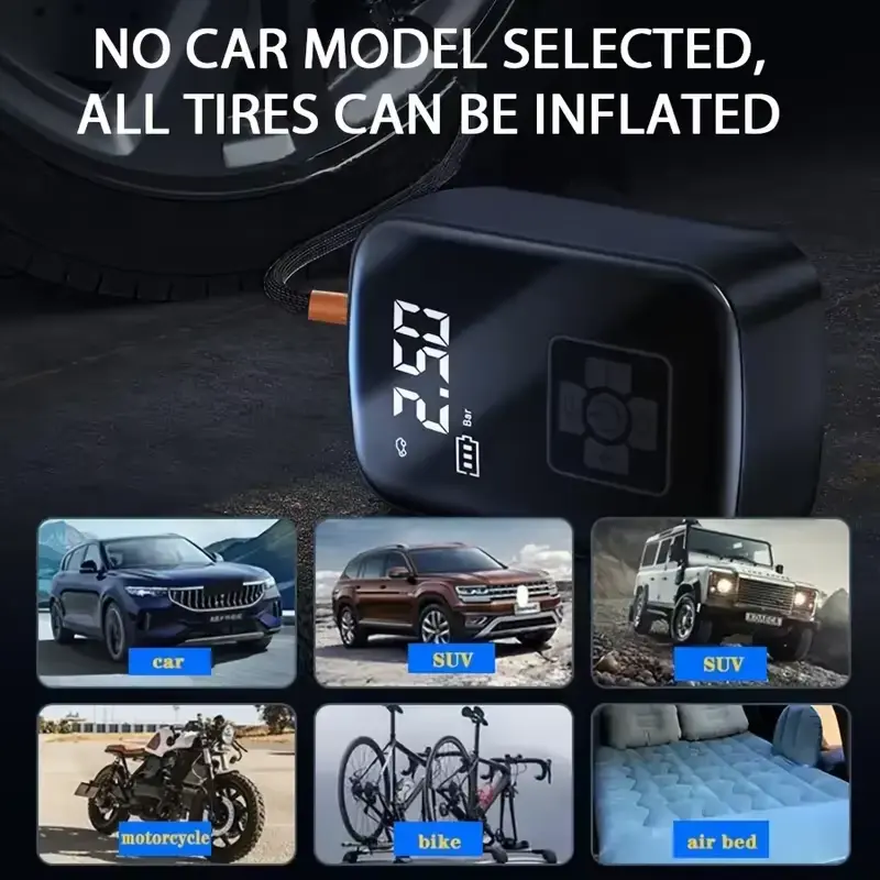 Car tire intelligent wireless car inflatable pump motorcycle bicycle electric vehicle portable air pump portable travel portable