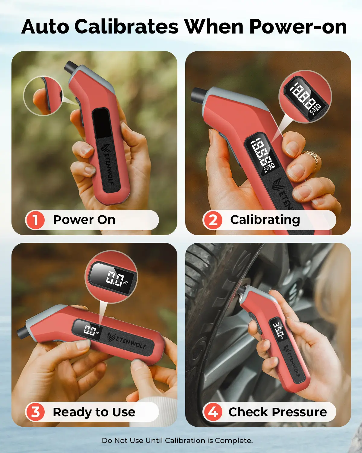 ETENWOLF T300 Plus Tire Pressure Gauge 200 PSI Bright LED Display Digital Tire Gauge for Tire Pressure with Presta Valve Adaptor