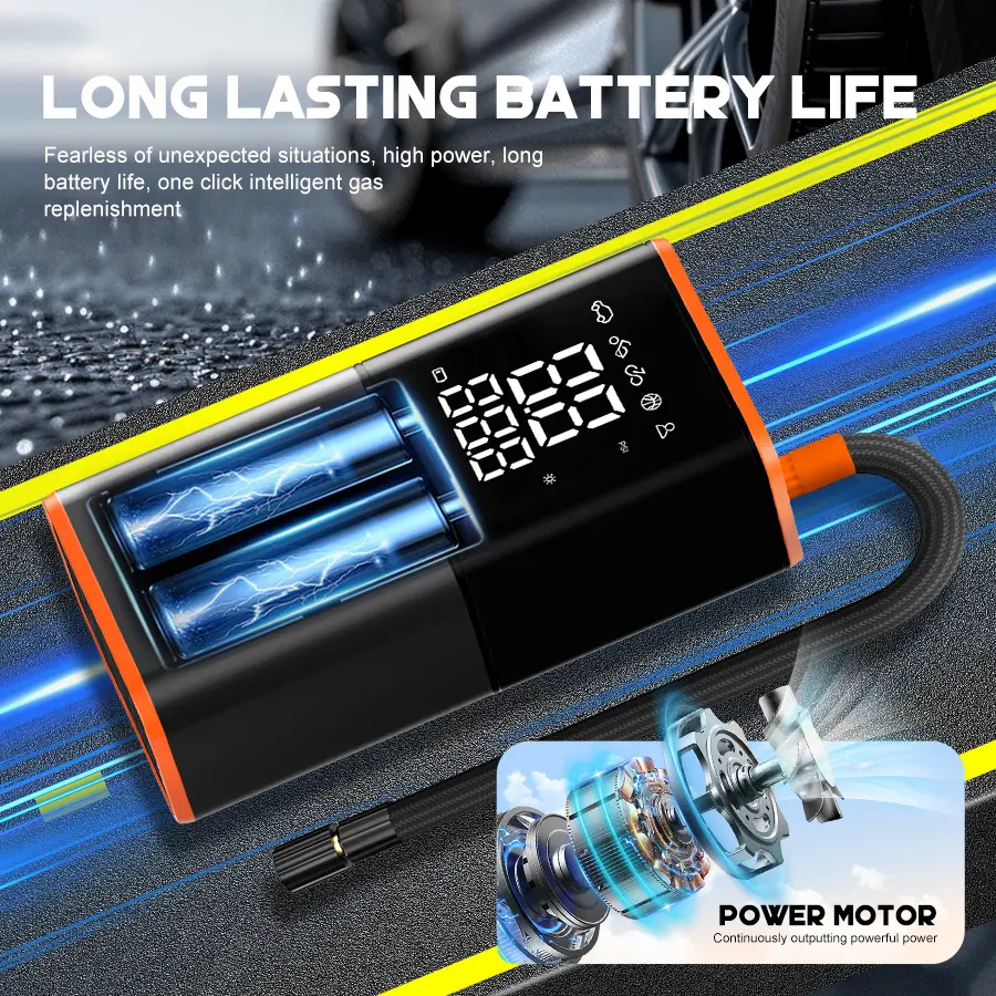 ABS Car Tyre Inflator Portable Air Compressor Car Inflatable Pumps Air Pump Suitable For Inflating Car Motorcycle Bicycle