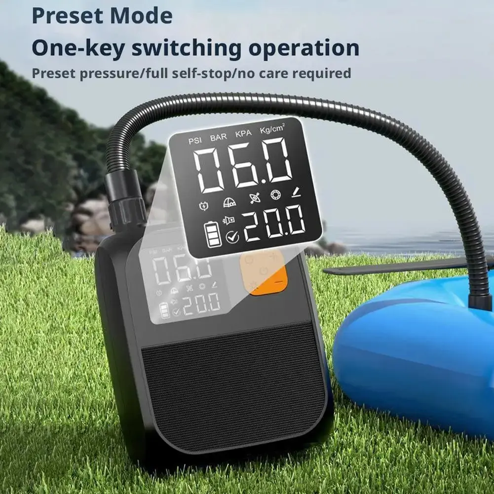 EAFC Electric Air Pump Wireless Air Pump 80W Wireless SUP Pump Tire Inflator Dual-Stage Battery Paddle Board Pump for Inflatable
