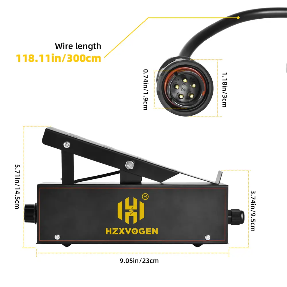 HZXVOGEN TIG Welding 5 Pins Foot Pedal Amp Control Pedal for HBT250P/HVT250P AC/DC Machines Torch Control 10K Resistance Value