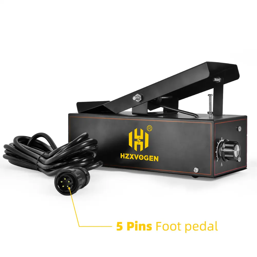 HZXVOGEN TIG Welding 5 Pins Foot Pedal Amp Control Pedal for HBT250P/HVT250P AC/DC Machines Torch Control 10K Resistance Value