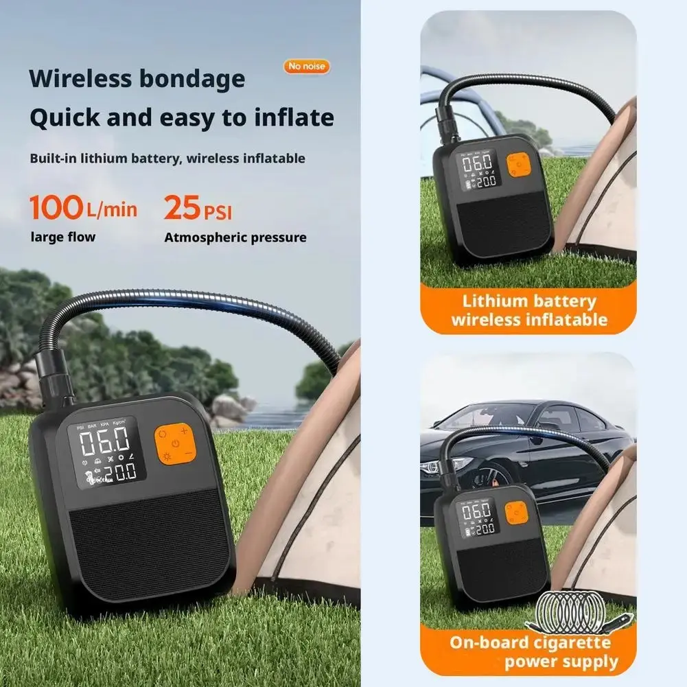 EAFC Electric Air Pump Wireless Air Pump 80W Wireless SUP Pump Tire Inflator Dual-Stage Battery Paddle Board Pump for Inflatable