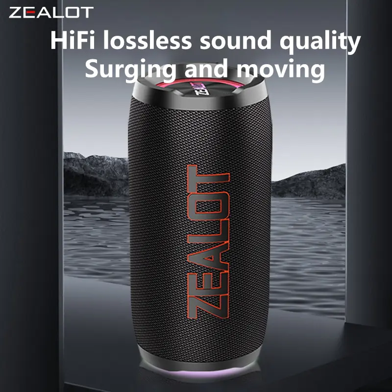 ZEALOT S76 50W Wireless Speakers, Outdoor Portable Subwoofer Speaker, IPX 5, Hifi Sound quality, RGB light, Long Battery Life.