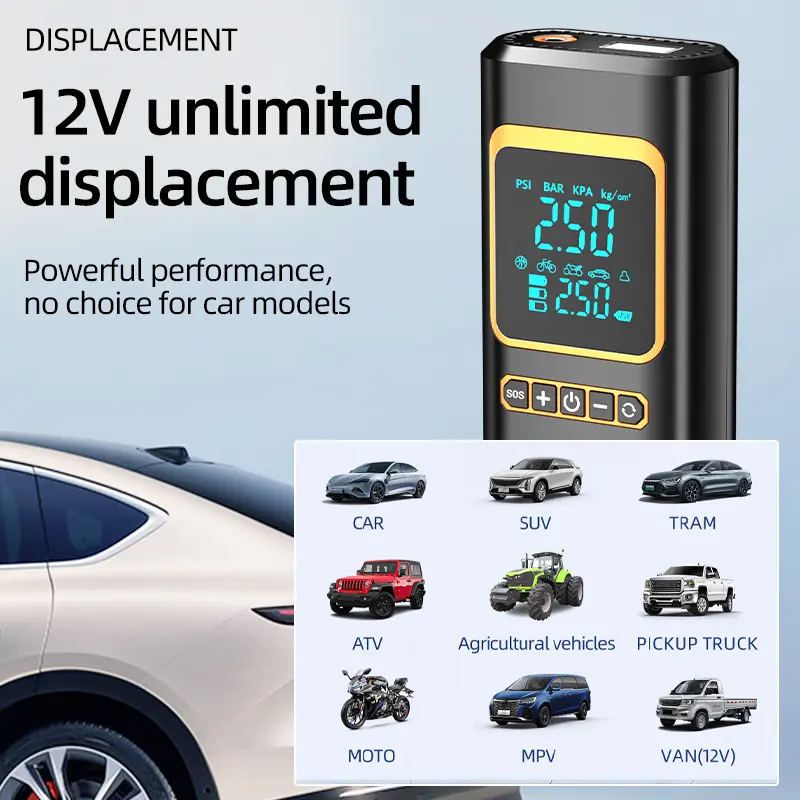 Car Wireless Air Pump Air Compressor Tire Ball Inflator Led Light Tire Inflator 150Psi Electric for Car Motorcycles Bicycles