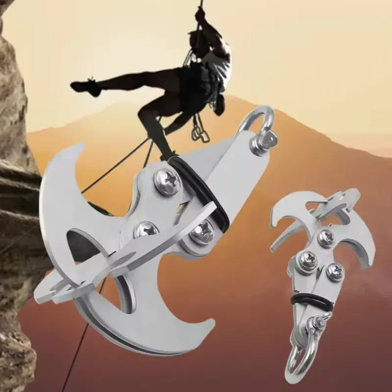 Stainless Steel Outdoor Climbing Hook Gravity Hook Survival Folding Escapement Hook Rock Climbing Heavy Claw Flying Tiger Hook