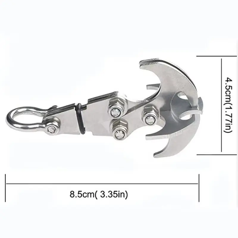 Stainless Steel Outdoor Climbing Hook Gravity Hook Survival Folding Escapement Hook Rock Climbing Heavy Claw Flying Tiger Hook