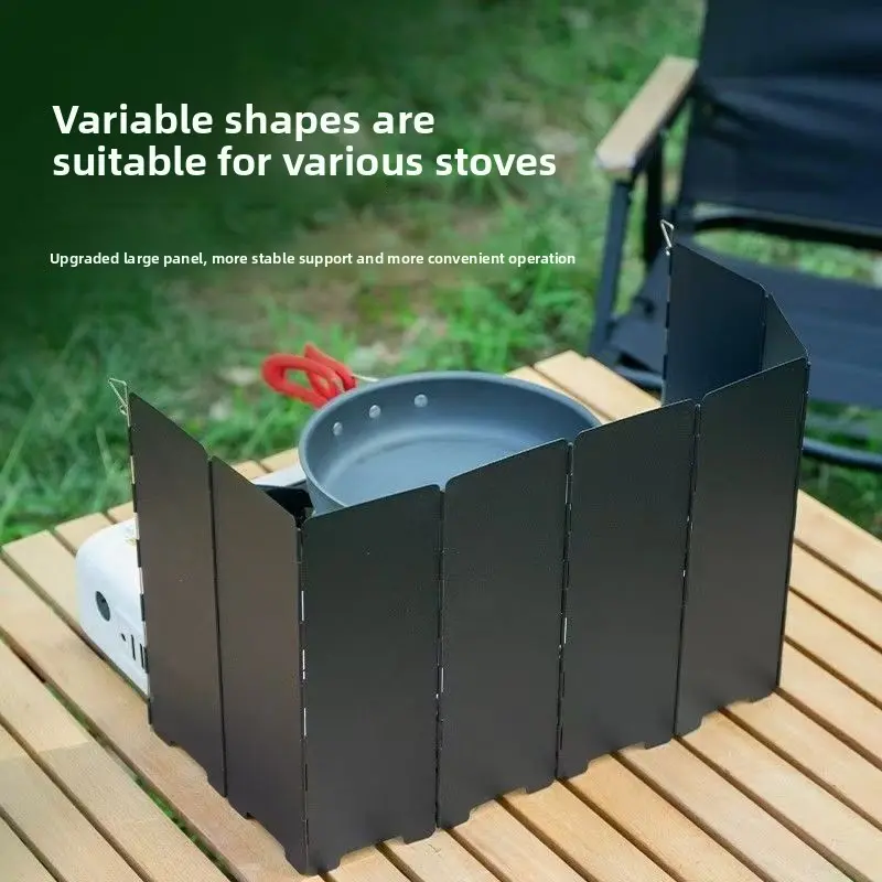 Stove Windshield Folding Structure 10 Plates Camping Supplies Wind Deflectors Stove Picnic Cooking Burner Windproof Screen