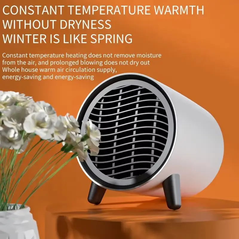 Portable Desktop Electric Heater 600W | Low Noise Constant Temperature Fan Warmer for Home Office Winter