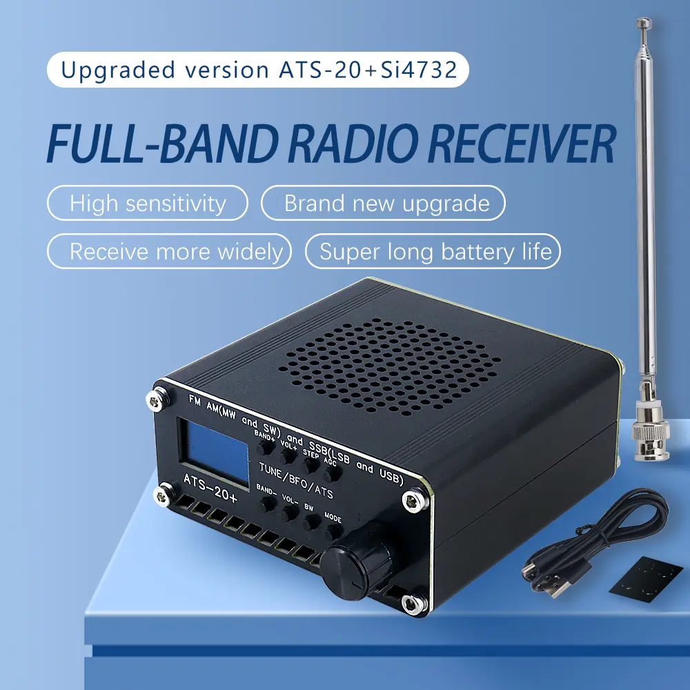 ATS-20+ Si4732 Full Band DSP Radio Receiver With SSB/FM/AM/LW/SW Portable Shortwave SDR Tuner with Antenna/Type-C