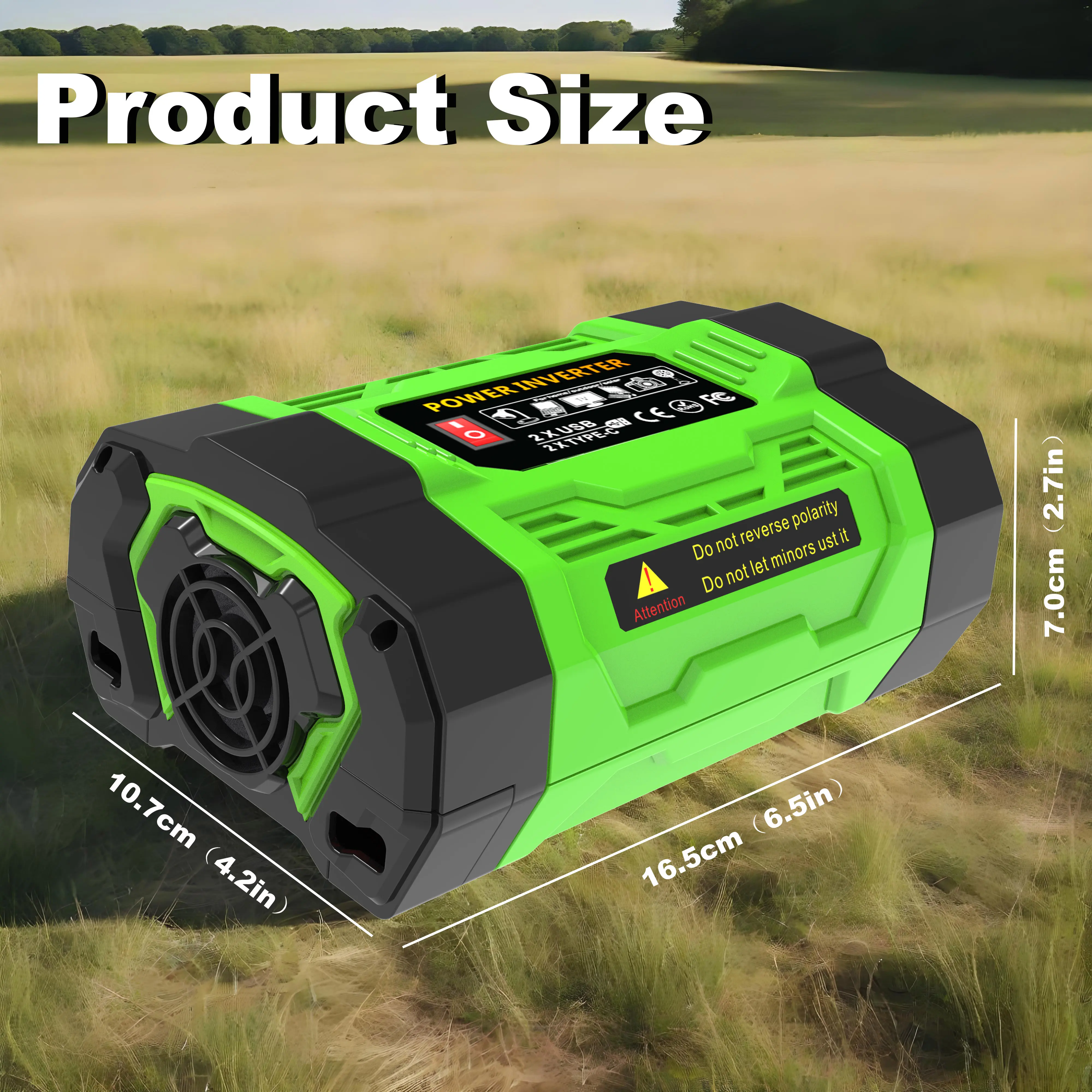 12V Car Power Inverter 200W/300W/600W DC To AC 110V/220V Converter With Dual Outlets USB Type-C LCD For Camping Travel