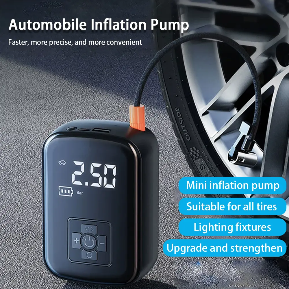 Universal Portable Car Tire Inflator Pump, Multi-Function Air Pump for All Vehicle Types