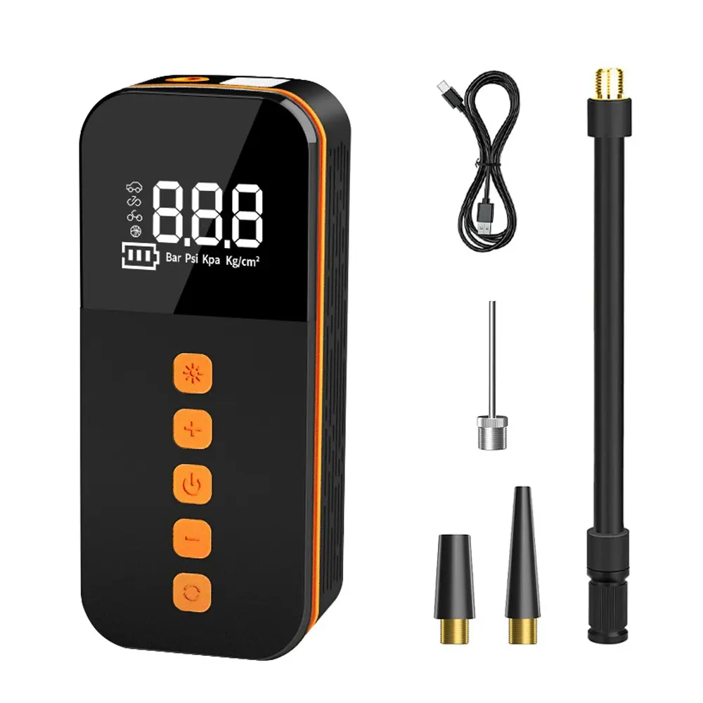Smart Portable Car Tire Inflator 80W | Fast Air Pump 50L/min | LED Light | USB Power Bank | Digital Display | Multi-Mode