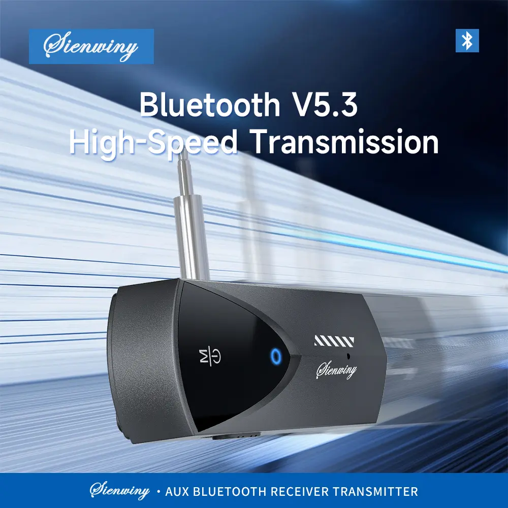 S2 Mini Bluetooth 5.3 Transmitter Receiver AUX 2-in-1 aptX Low Latency 8H Play For Car/TV/PC Wireless Audio Adapter