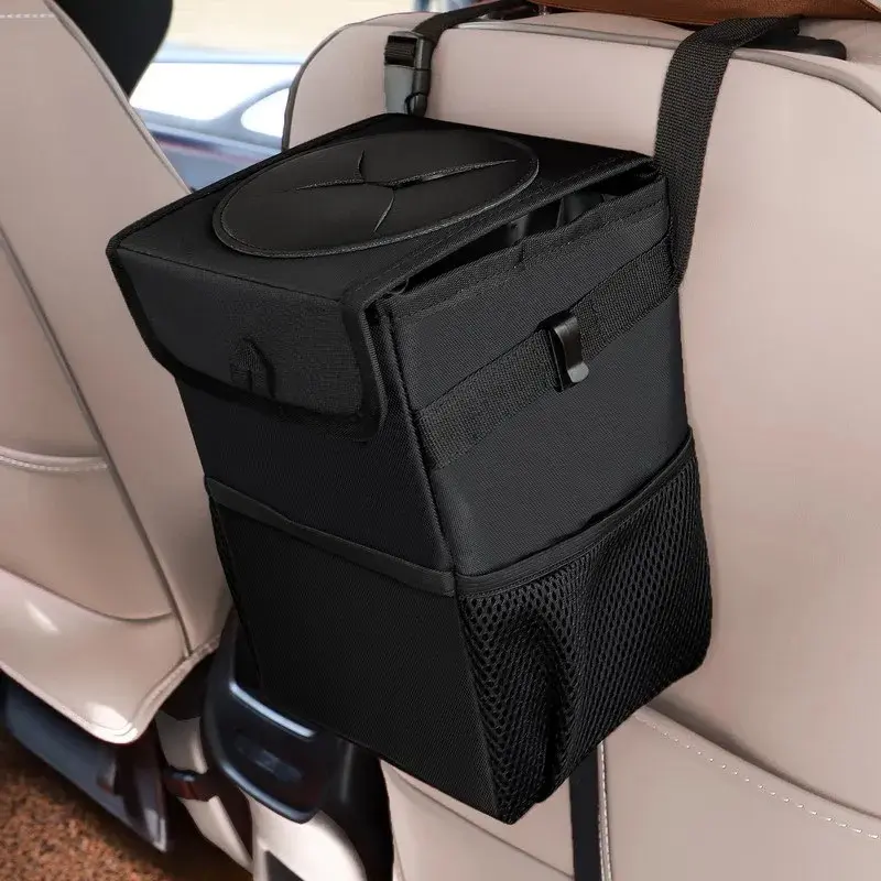 Portable Car Trash Can Foldable Storage Box-Multifunctional Vehicle Organizer Car Waste Bin Compact Storage Bin for Car Interior