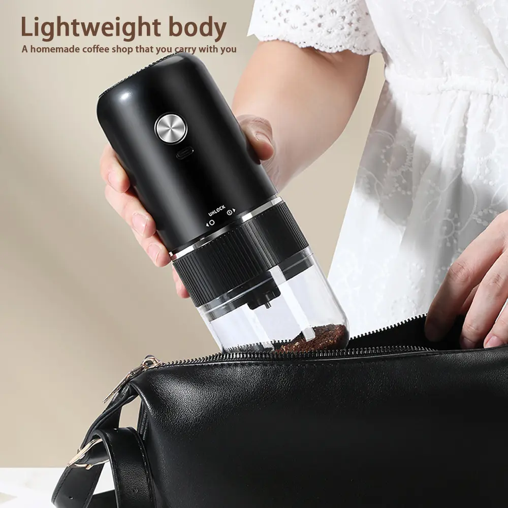 Portable Electric Coffee Grinder Adjustable Grinding Thickness Ceramic Core Rechargeable, Easy-to-Clean For Coffee Lovers