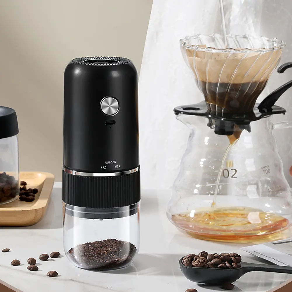 Portable Electric Coffee Grinder Adjustable Grinding Thickness Ceramic Core Rechargeable, Easy-to-Clean For Coffee Lovers