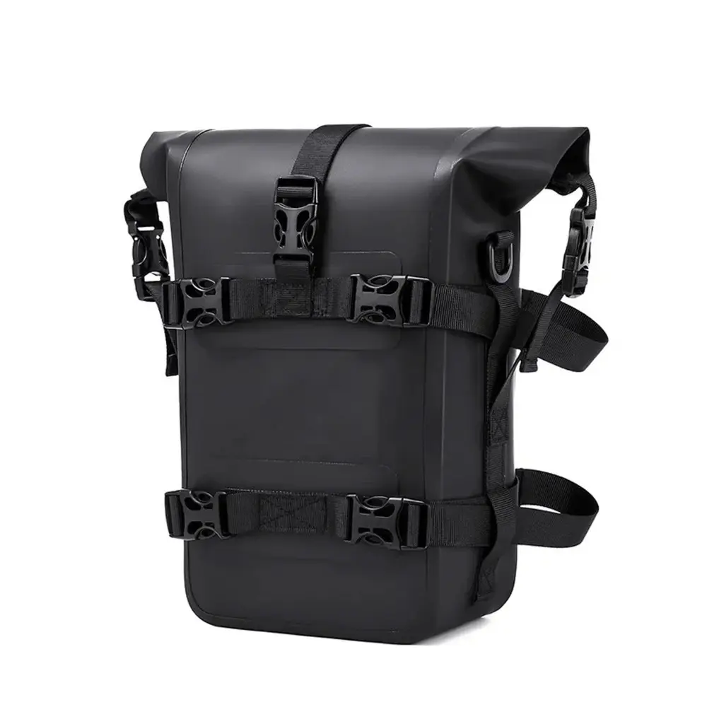 Motorcycle Crash Bar Bag – Waterproof Side Storage Pouch PVC Gear Tool Bag for Front Fork or Engine Guard