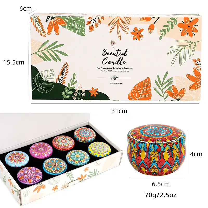 AS-21 Scented Soy Wax Candle in Decorative Tin Jar, Portable Smokeless Aromatherapy Candle For Home/Gift/Relaxation/Travel