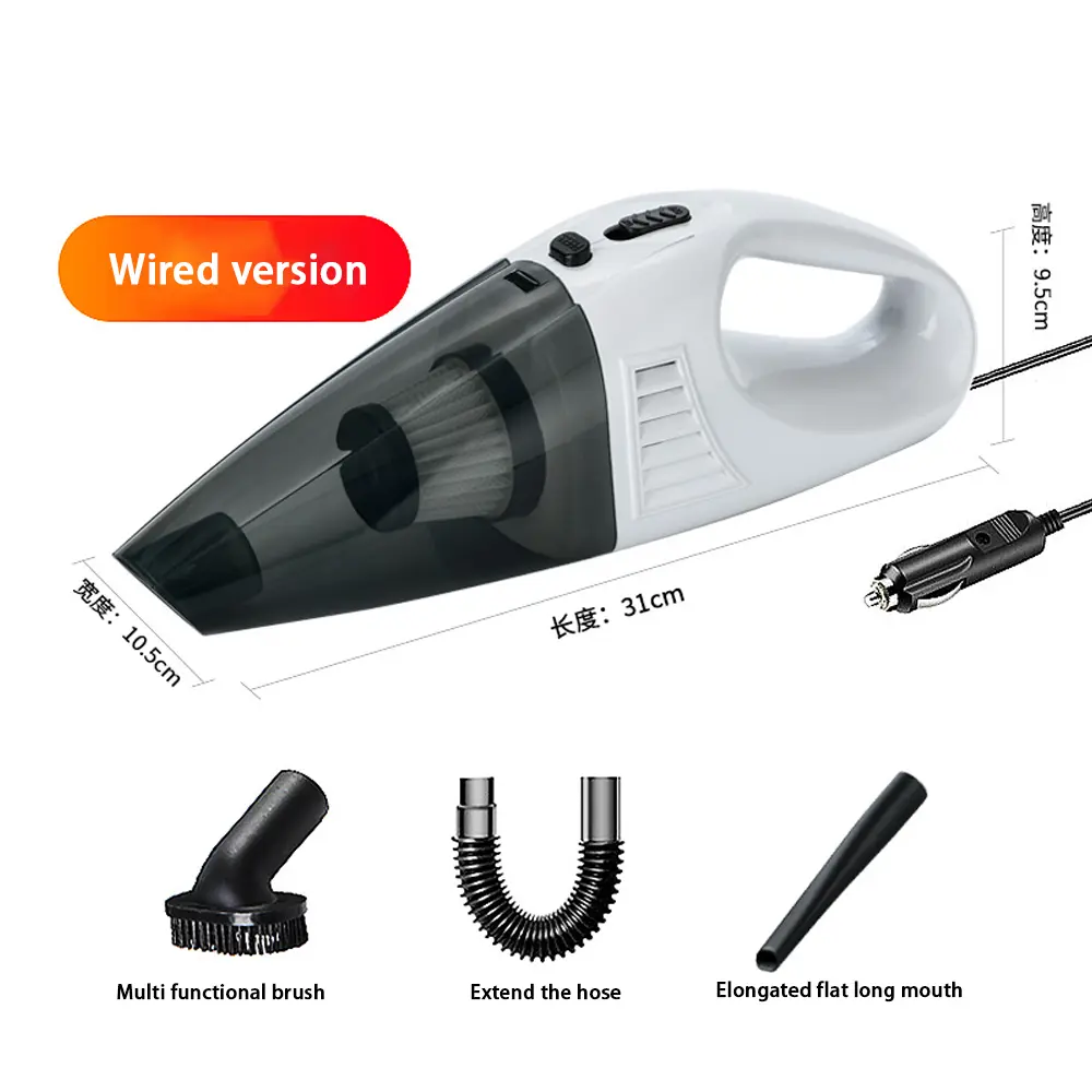 Wireless Car Vacuum Cleaner Portable Handheld for Home and Car Dual Use 3M Power Cord
