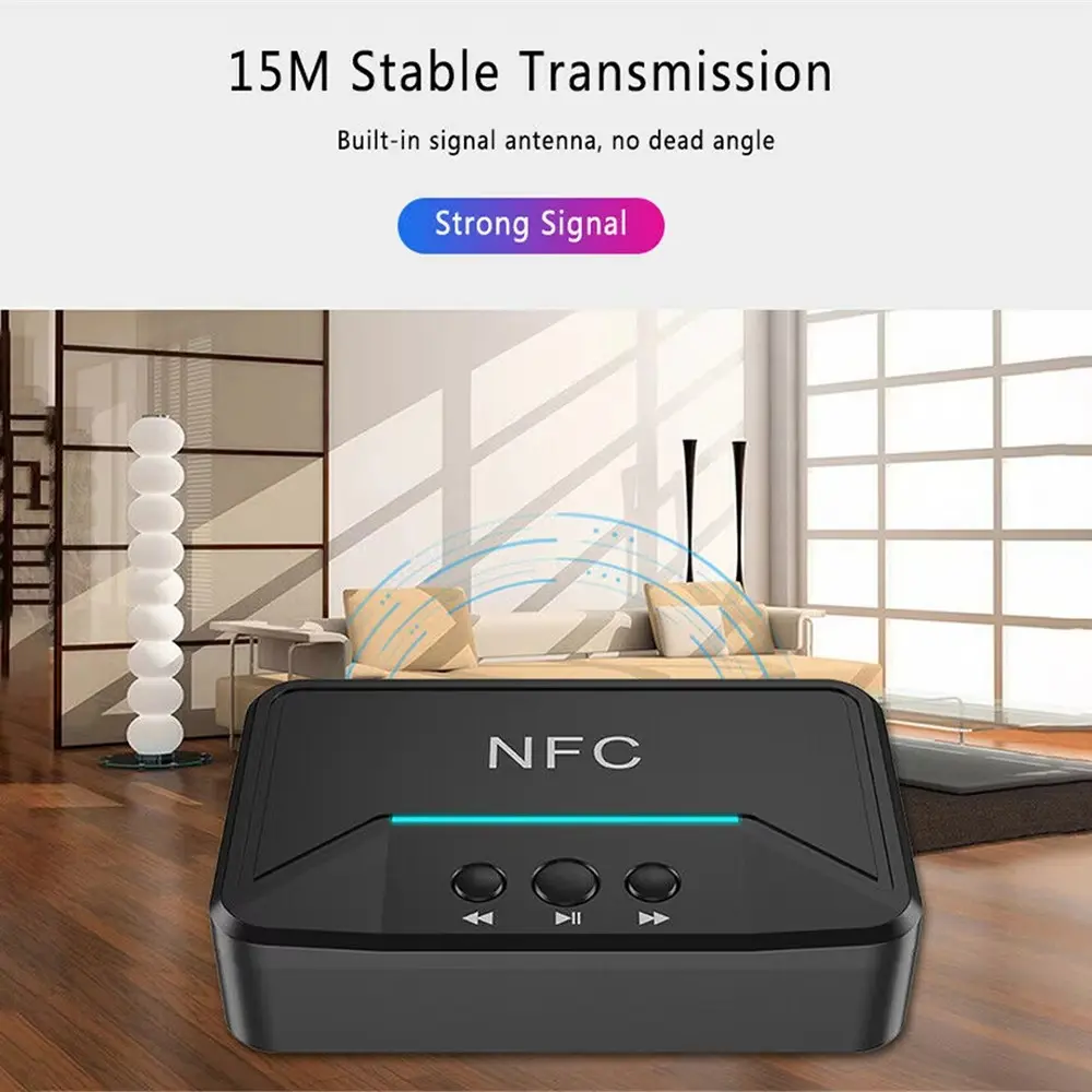 BT200 NFC Bluetooth 5.0 Audio Adapter With RCA AUX USB Output HiFi Wireless Receiver For Amplifier/Speaker