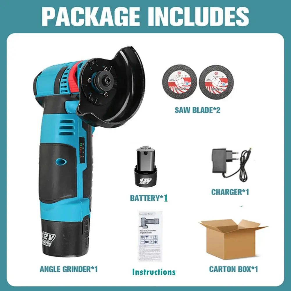 Mini Handheld Electric Grinder - Cordless Lithium Battery Angle Grinder, Polisher & Cutter, Rechargeable Power Tool for Home