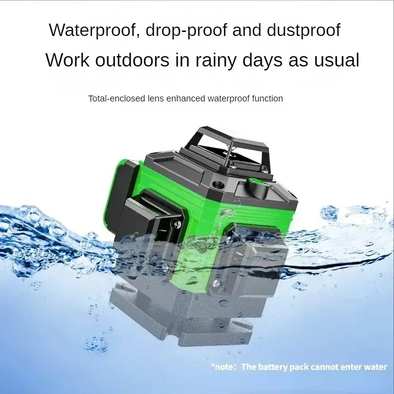 8/12 Line Green Laser Level 360° Self-Leveling Cross Line Tool Horizontal Vertical Measuring for Construction & DIY