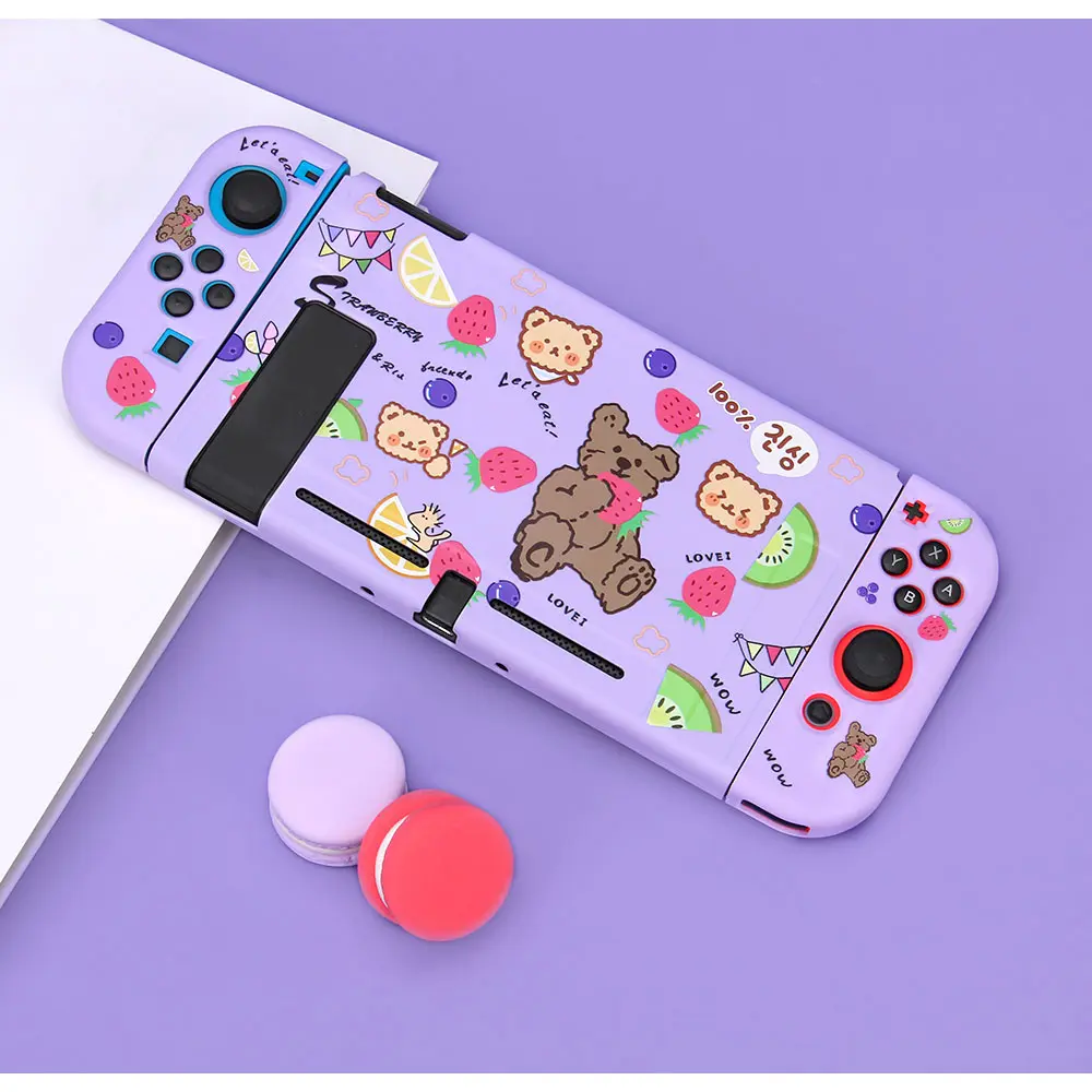 Kawaii For Nintend Switch Protective Case TPU Soft Shell for Nintendo Switch Console JoyCons Colorful Full Cover Detachable