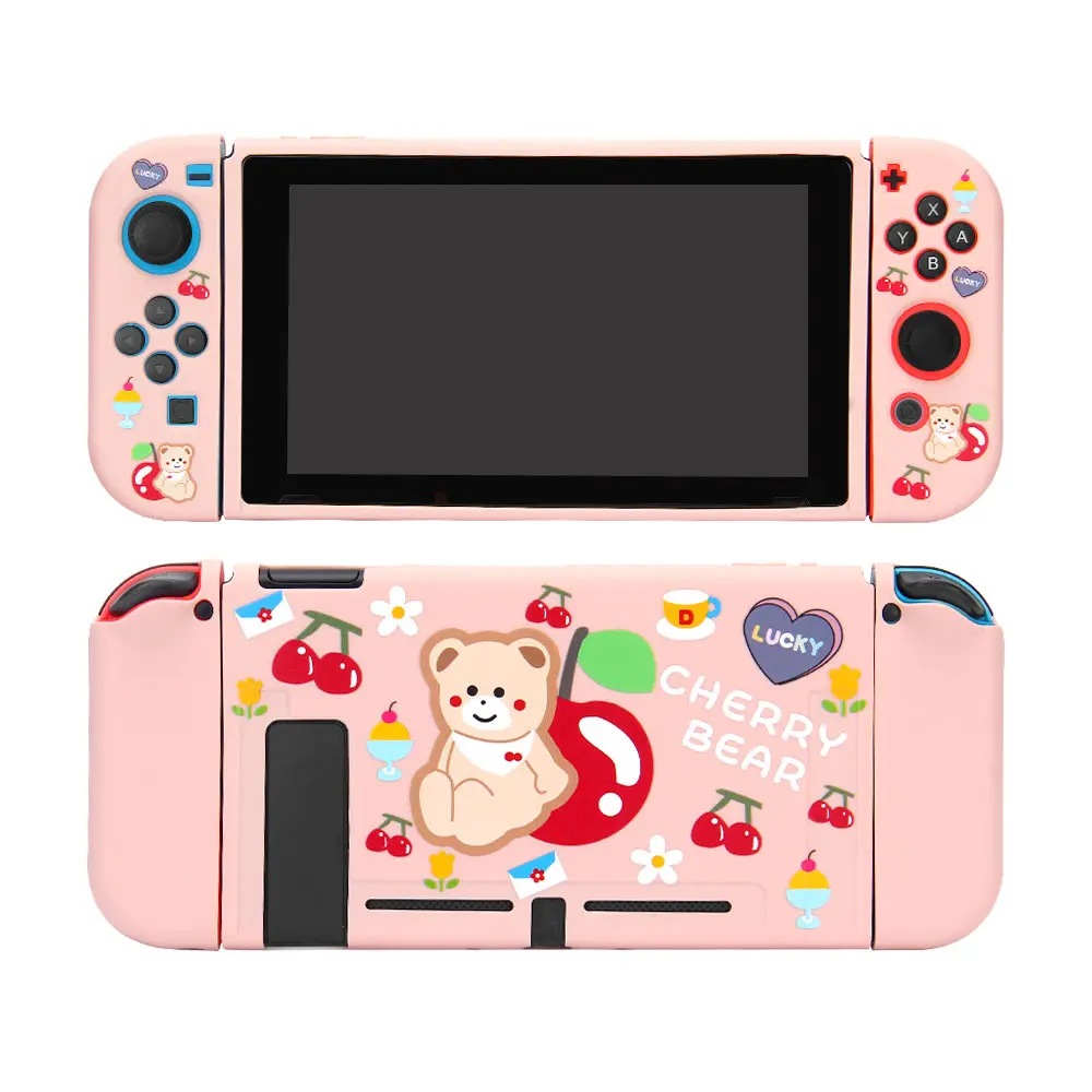 Kawaii For Nintend Switch Protective Case TPU Soft Shell for Nintendo Switch Console JoyCons Colorful Full Cover Detachable