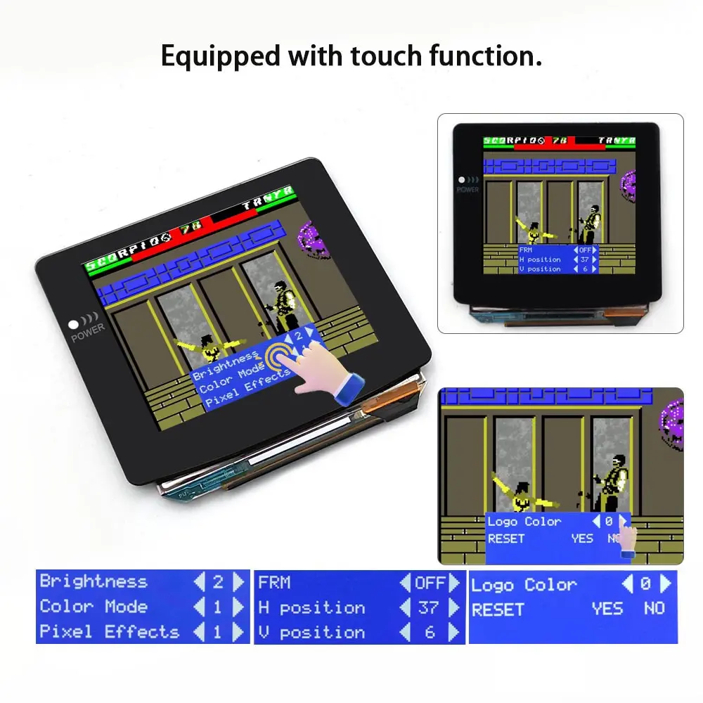 For GBC OLED Touch Laminated AMOLED Larger Screen Drop in RETRO PIXEL Screen Easy Install For GBC GameBoy Color With Shell
