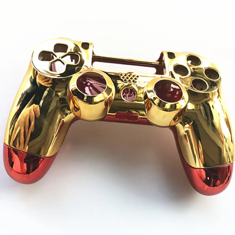 Chrome Plating Shell Front Golden Back Red Cover Case For PS4 Pro JDM 040 JDS 040 Playstation 4 Pro V2 Gen 2 Controller Replace