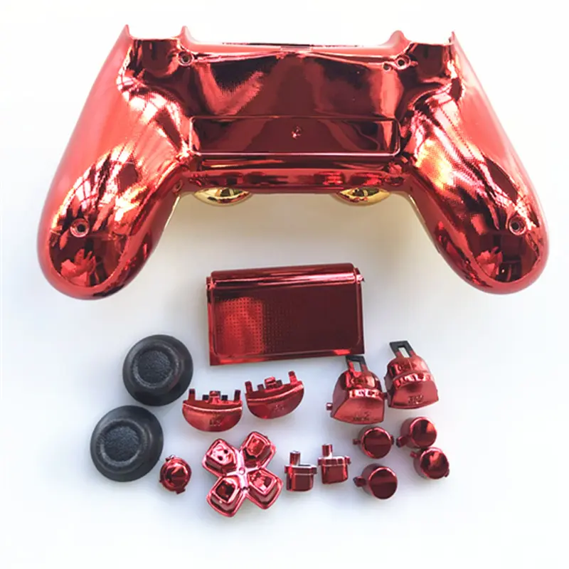 Chrome Plating Shell Front Golden Back Red Cover Case For PS4 Pro JDM 040 JDS 040 Playstation 4 Pro V2 Gen 2 Controller Replace