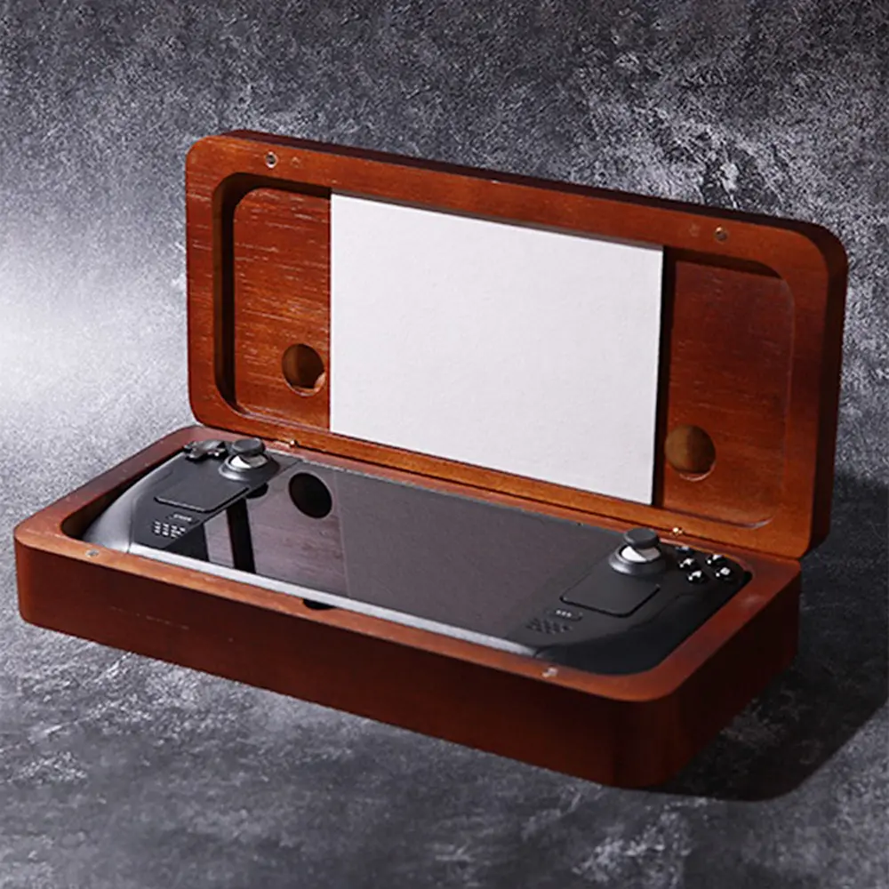High-end Exquisite Wooden Magnetic Hard Storage Table Box For Steam Deck Anti-drop Shockproof Unique Style Storage Holder Case