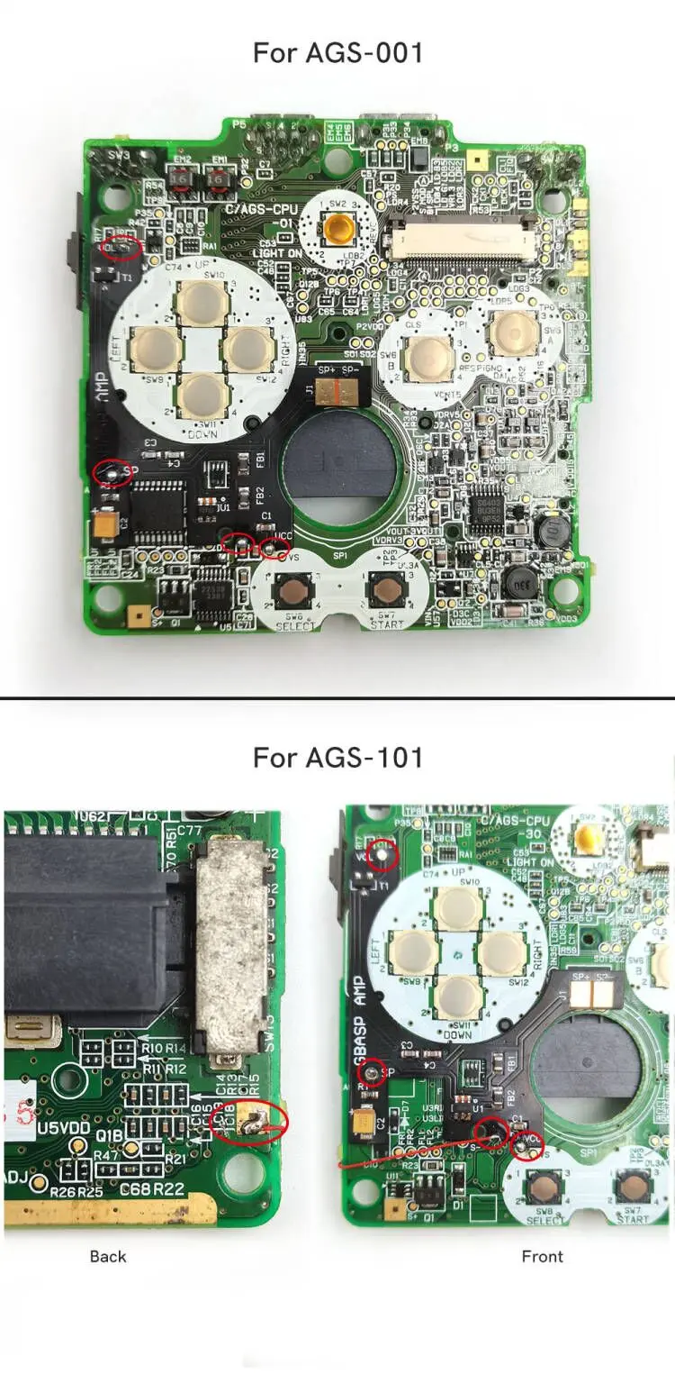 For GBA SP AGS-001/101 Volume Up Sound Speaker Amplifier Enhancement Module AMP Mod FPC Cable Board Replacements Spares