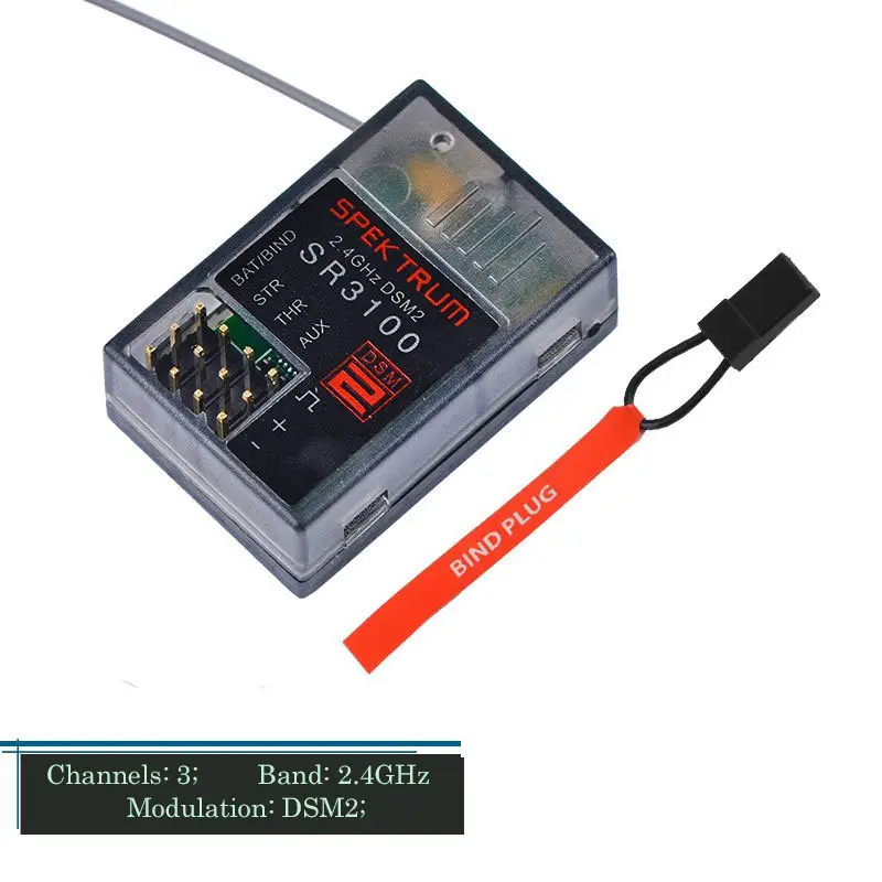 Robot Car Receiver 2.4Ghz Spektrum SR3100 DSM2 3 Channel Surface DSM2 Receiver For RC CAR RC BOAT For DSM2 Spread Spect