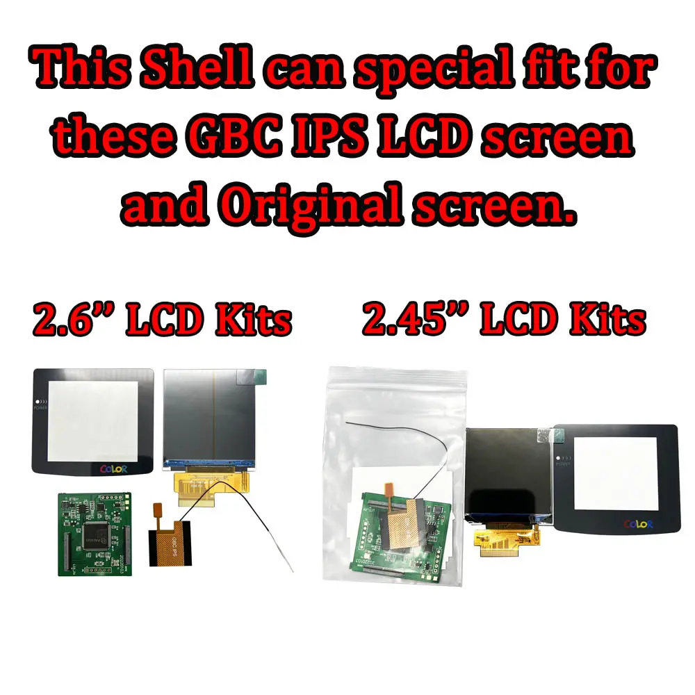 High Quality GBC Shell For Gameboy Color Housing Shell Without Glass Screen Lens,Buttons Compatible With IPS And Original Screen